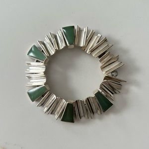Taxco Mexico Sterling Silver Jade Bracelet